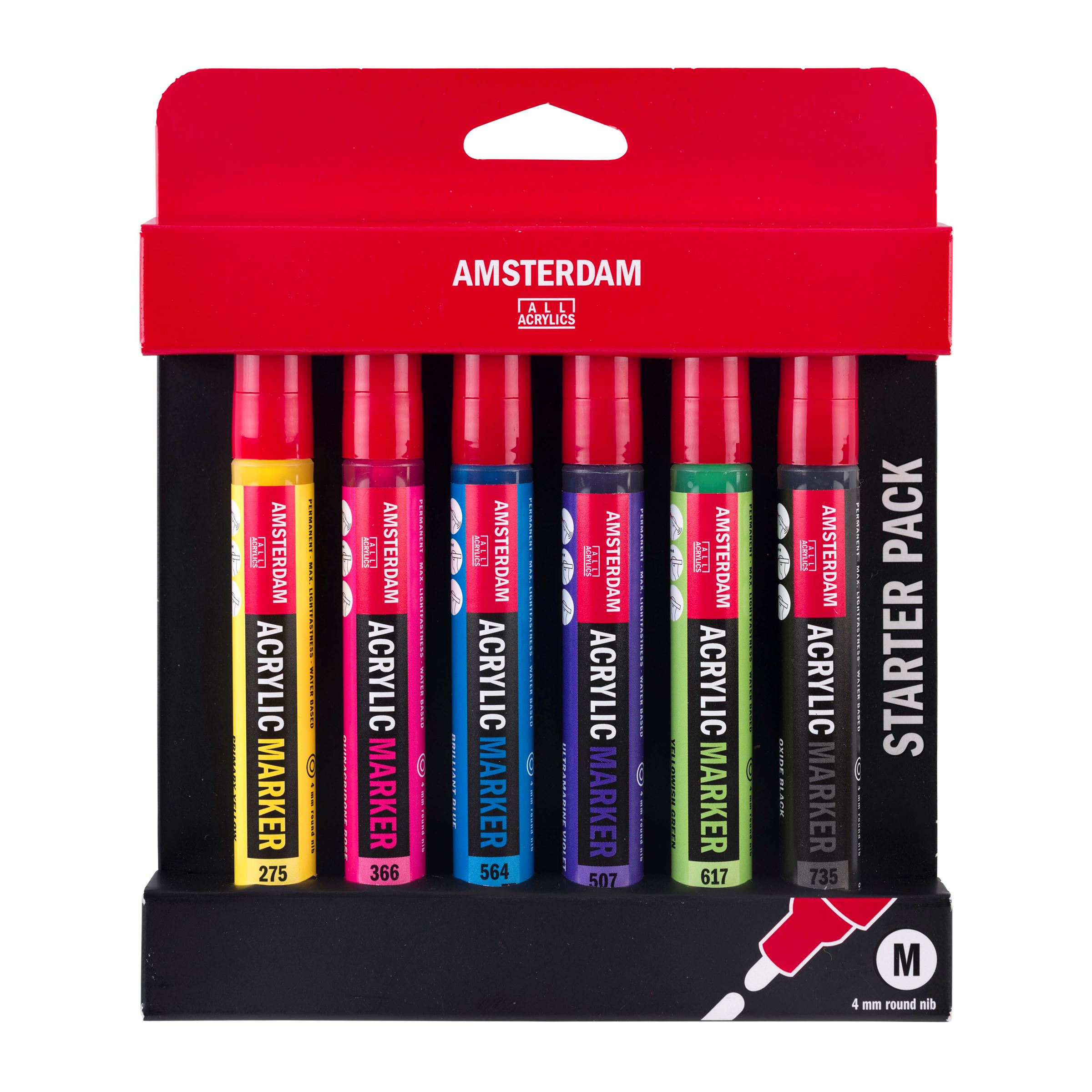 Acrylmarker startersset | 6 kleuren