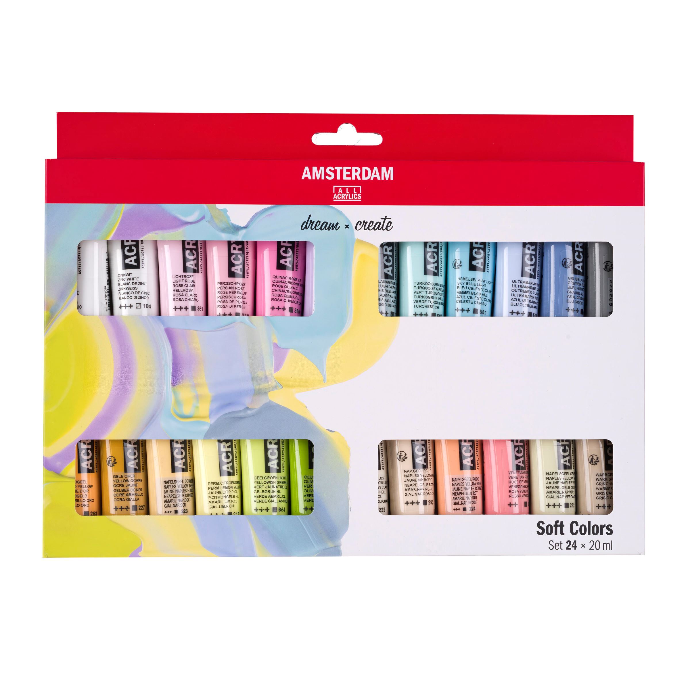Standard Series acrylverf zachte kleuren set | 24 x 20 ml